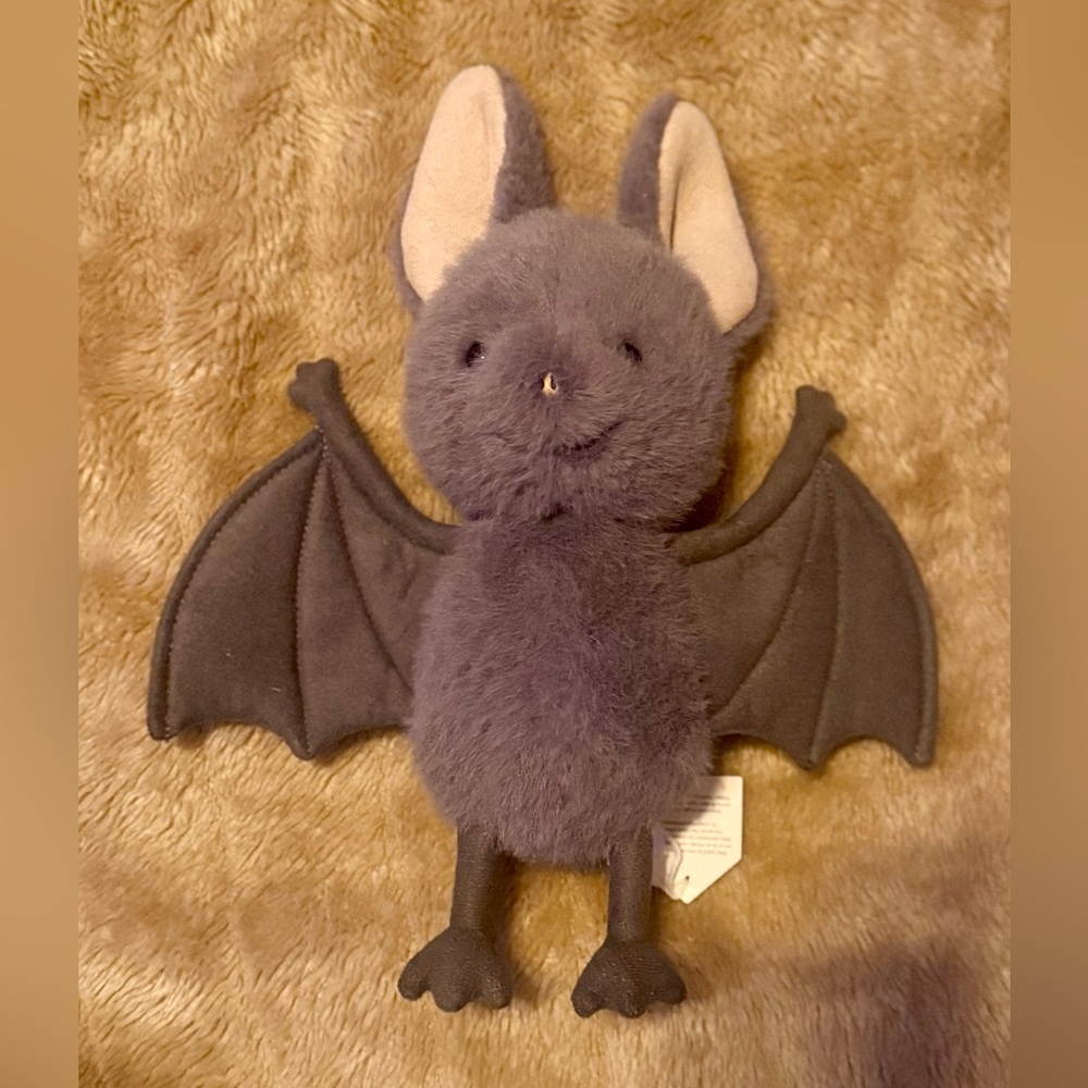 Jellycat Charcoal Bat Plush Broox Brand New With Tags